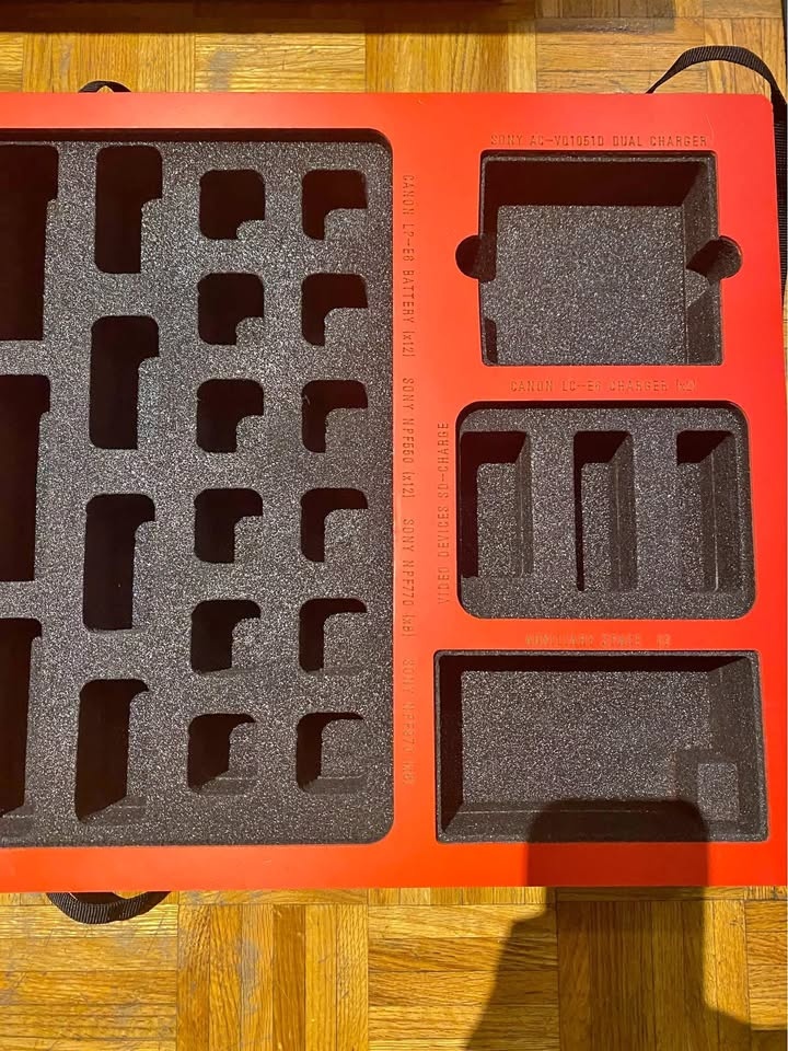 Inserts for Camera Accessories for Plastic or Road Cases!!