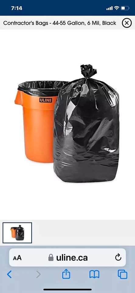 Uline Contractor Garbage Bags - Heavy Duty