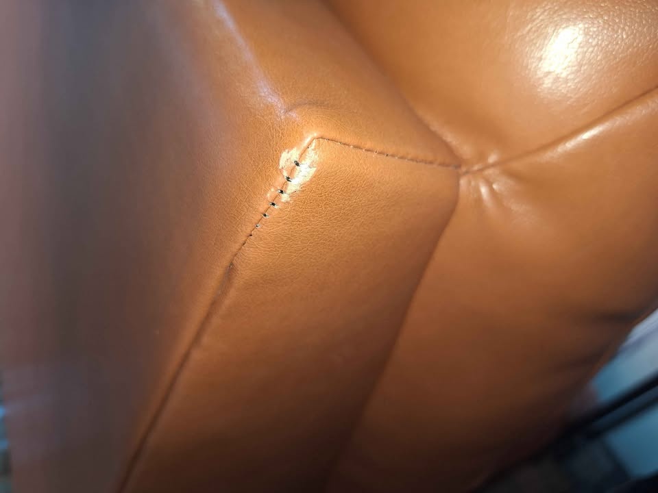 Burnt Orange Faux Leather Chaise - photo 3
