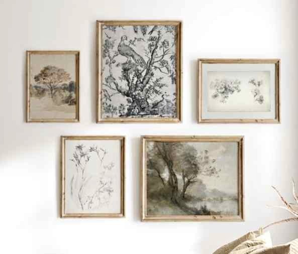 Set of 5 Framed Art Prints