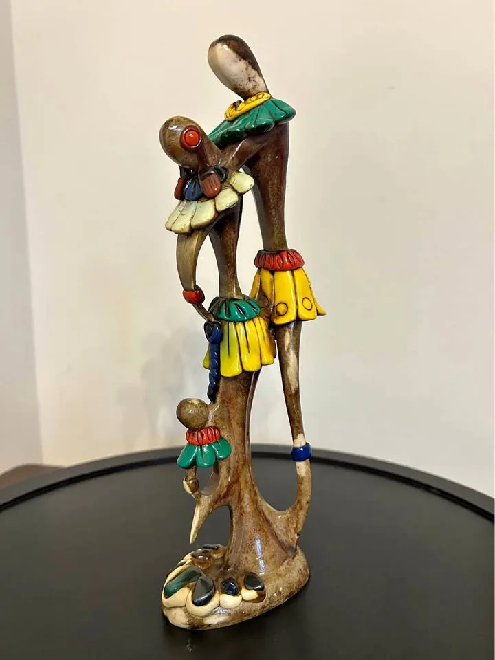 Vintage Mexican Folk Art Abstract Family Sculpture thumbnail