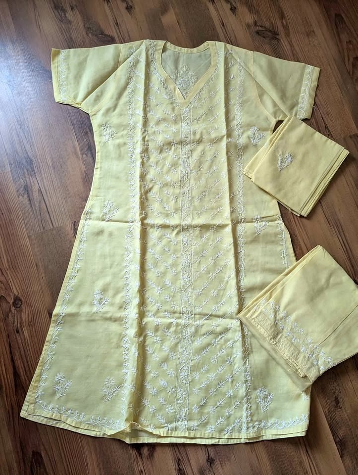 Brand New 3 pc Pure Cotton Lucknowi Chikankari Suit