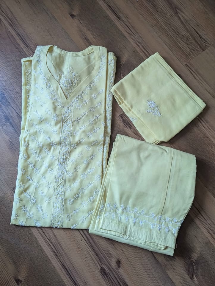 Brand New 3 pc Pure Cotton Lucknowi Chikankari Suit - photo 2