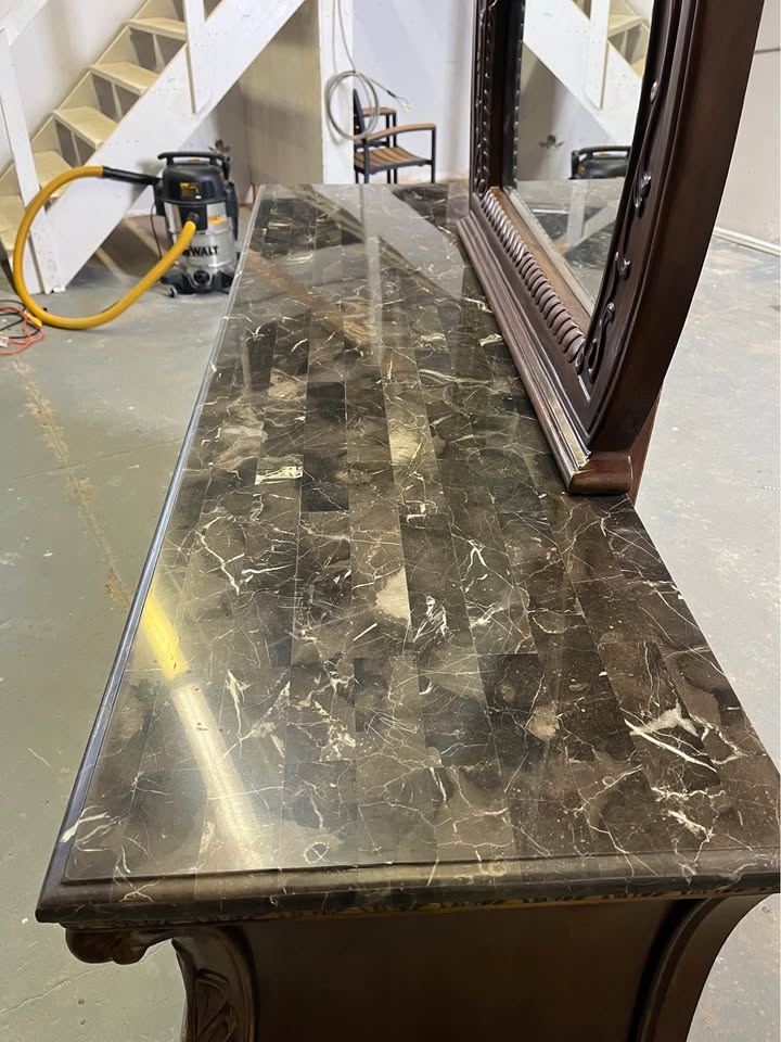 Solid Wood Dresser with Granite Countertop - photo 5