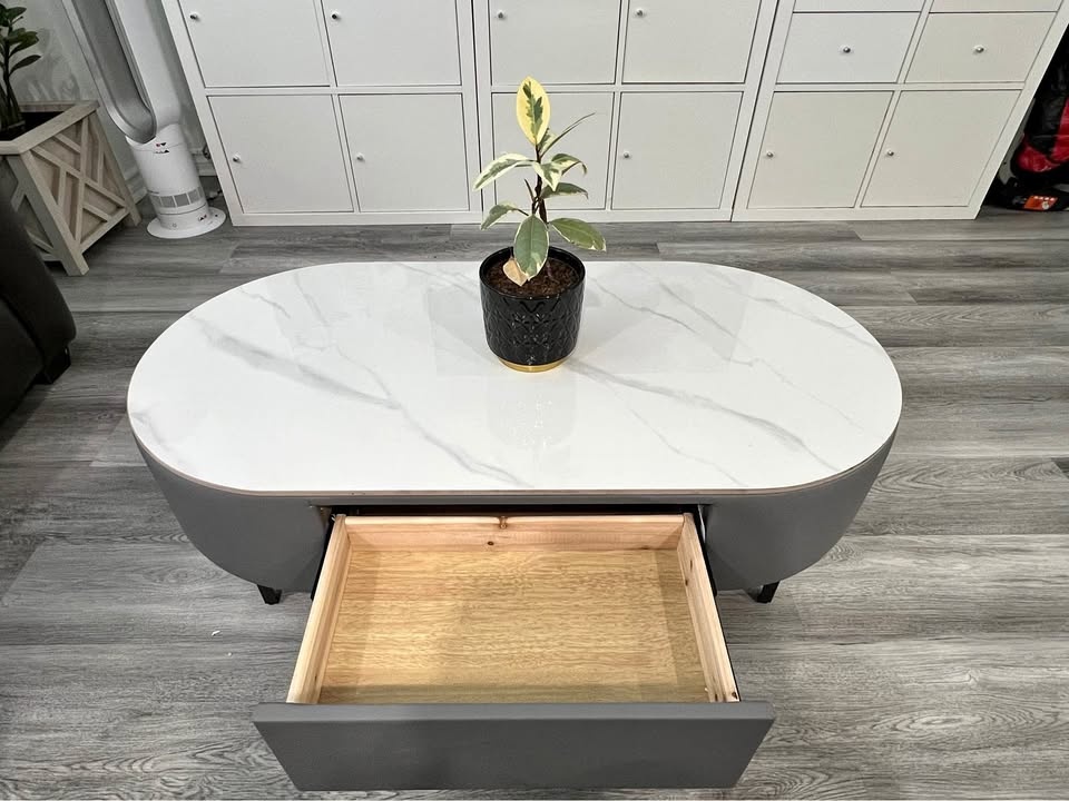 Coffee Table - Stone Top Marble oval