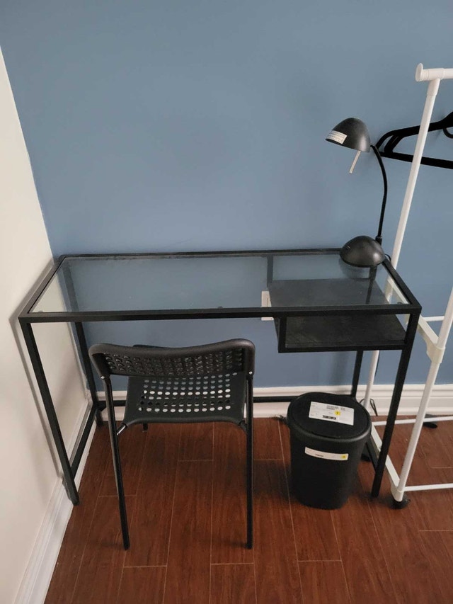 Narrow Glass Desk