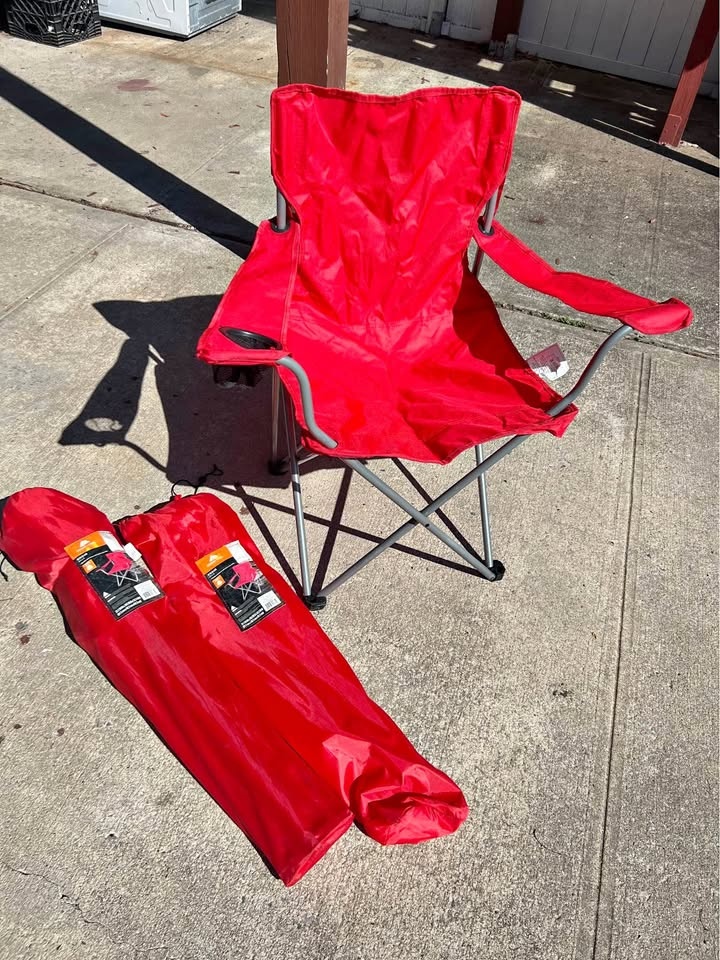 2pcs Quad Folding Camp Chair w/ Cup Holder