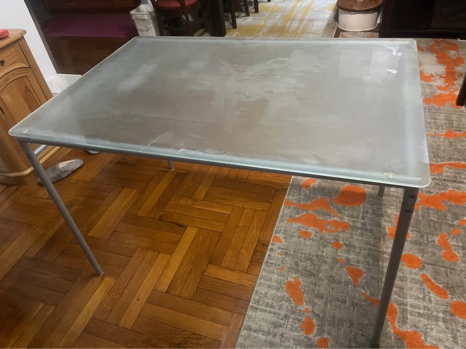 Glass Table Top with Metal Frame - photo 2