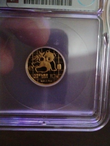 1989 Gold Panda Coin 1/10 oz BU ICG Slab - photo 2