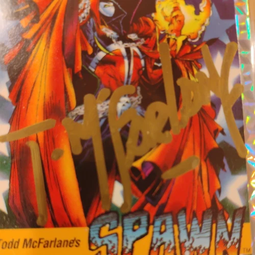 Todd McFarlane Autographed Wizard Prism Spawn Card 1992 - photo 2