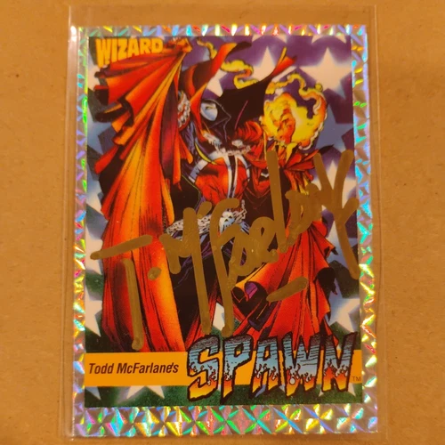 Todd McFarlane Autographed Wizard Prism Spawn Card 1992 - photo 3