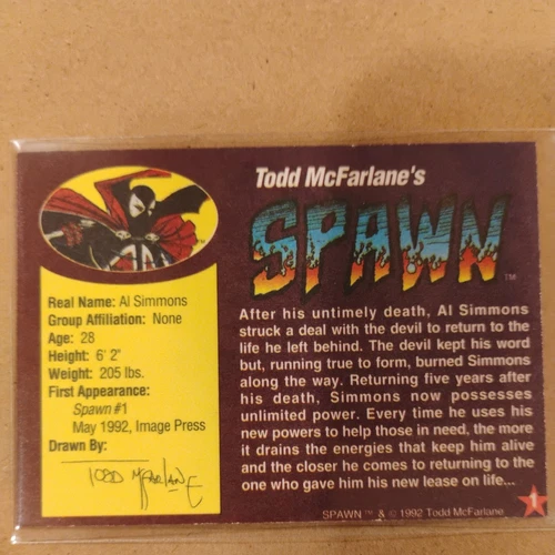 Todd McFarlane Autographed Wizard Prism Spawn Card 1992 - photo 4