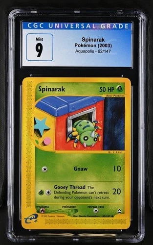 2003 Pokemon Spinarak 62/147 CGC 9 Blue Label
