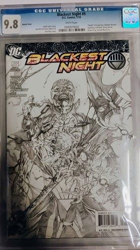 Blackest Night #5 Sketch Cover Comic Slab 9.8