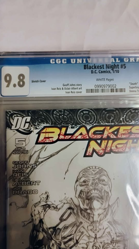 Blackest Night #5 Sketch Cover Comic Slab 9.8 - photo 2