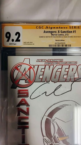 Avengers X Sanction 1 IRON MAN Signed/Sketched Escoza RARE - photo 2