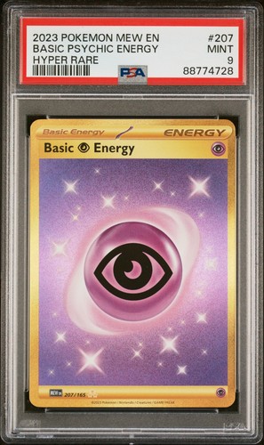 Pokemon 2023 SV 151 Mew en Psychic Energy #207/165 Basic PSA 9