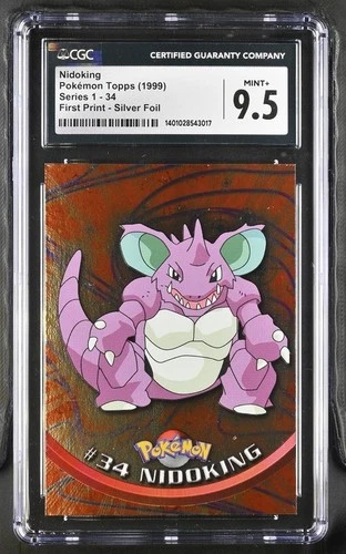 Nidoking Pokemon Topps 1999 Silver Foil CGC 9.5