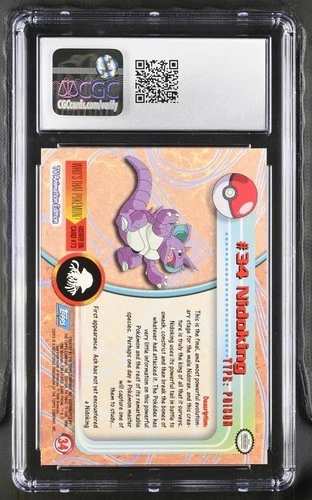 Nidoking Pokemon Topps 1999 Silver Foil CGC 9.5 - photo 2