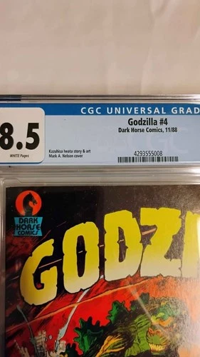 Godzilla #4 (Dark Horse Comics November 1988) 8.5 comic slab - photo 2