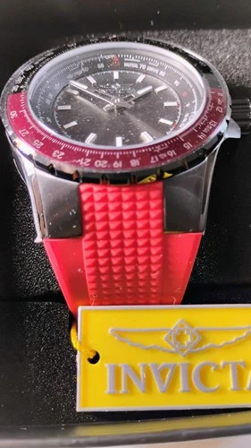 Invicta Aviator Men's Watch 50 Mm Red Band Brand New - photo 3