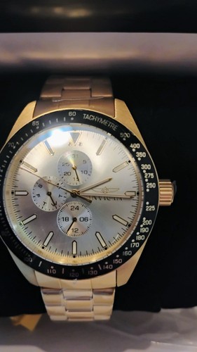 Invicta Aviator Storm Men's Watch 45 Mm Gold Tone