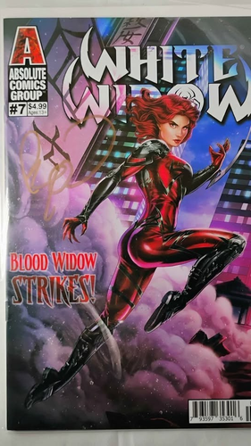 White Widow comic signed by Benny Powell Gold signature
