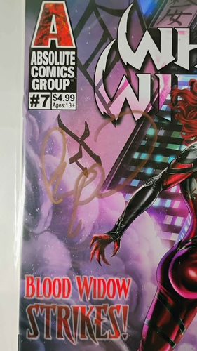 White Widow comic signed by Benny Powell Gold signature - photo 3