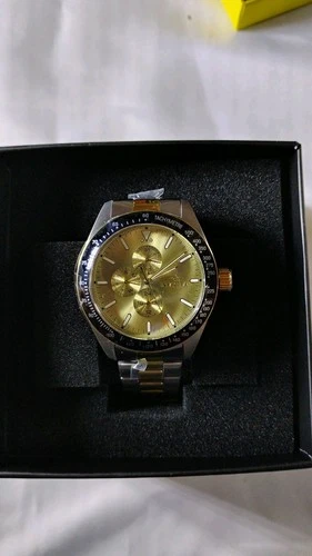 Invicta Aviator Storm Men's Watch 45 Mm Gold Steel Band Brand Ne - photo 2