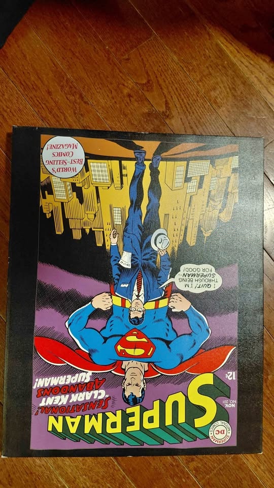 DC Comics Superman 201 Clark Kent Abandons Superman wooden wall