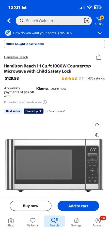 Hamilton Beach 1.1 Cu.ft 1000W Microwave w/ Child Lock - photo 2