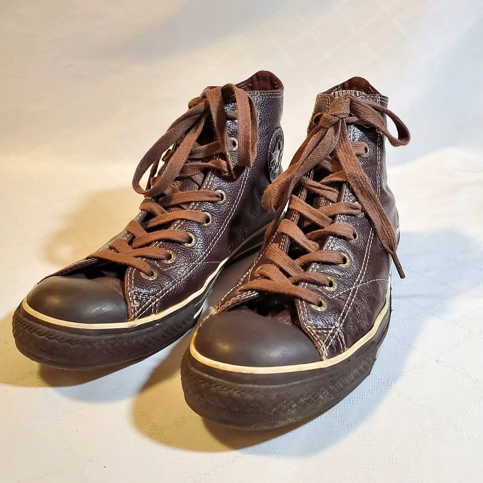 Converse Chuck Taylor All Star Leather Hi Top Mens 8.5 Brown