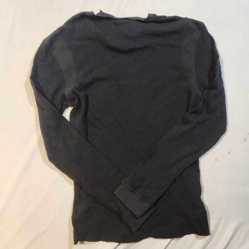 Guess Black Long Sleeve Sz L Waffle Thermal Shirt Large NWT - photo 3