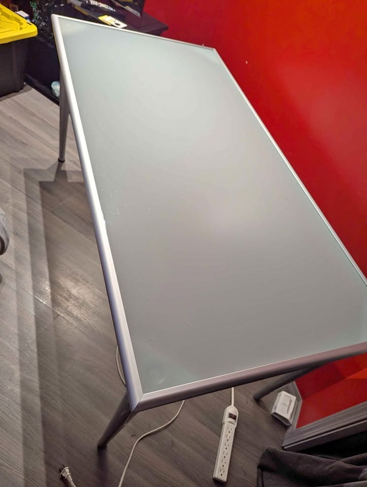 Frosted glass table