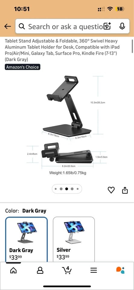 Tablet Stand Adjustable & Foldable used one. - photo 3
