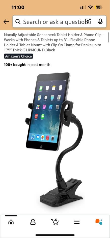 Brand new Adjustable Gooseneck Tablet Holder & Phone Clip - photo 3