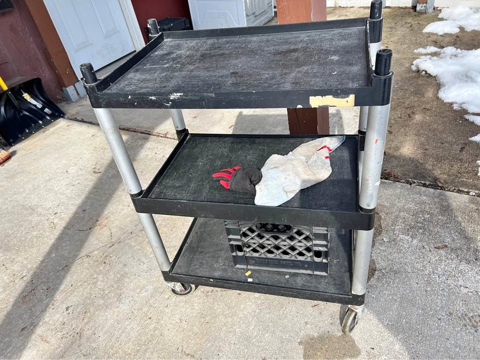 3-Shelf Utility Cart with Wheels - 225 Lbs Capacity