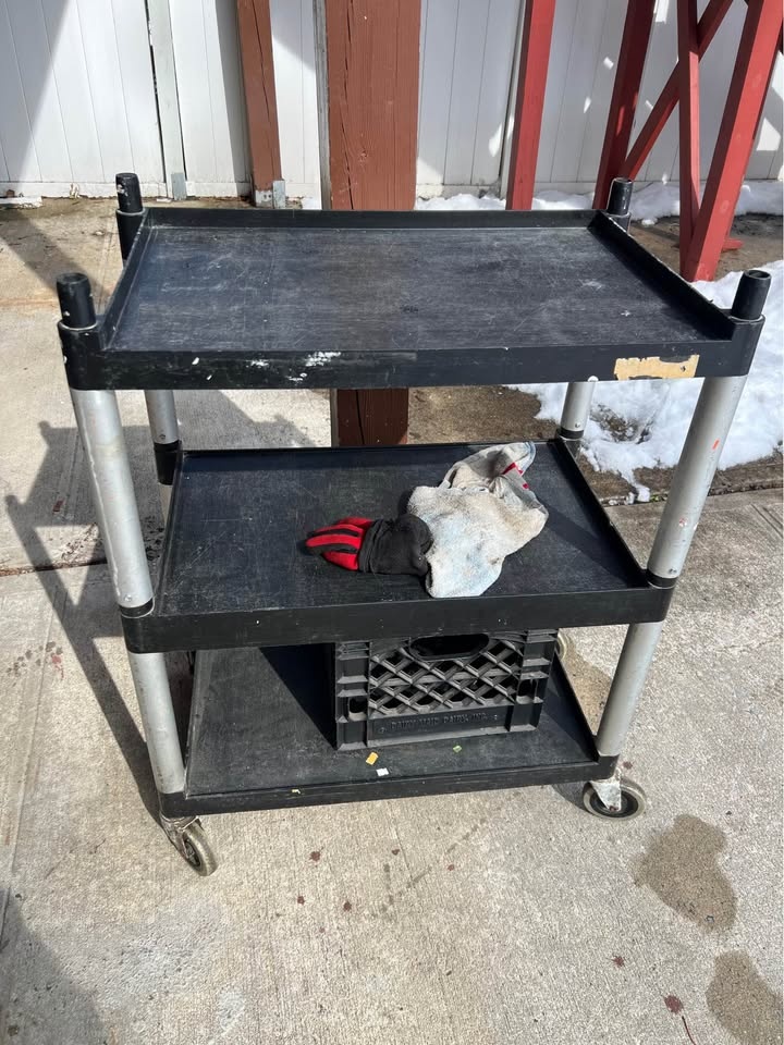 3-Shelf Utility Cart with Wheels - 225 Lbs Capacity - photo 2