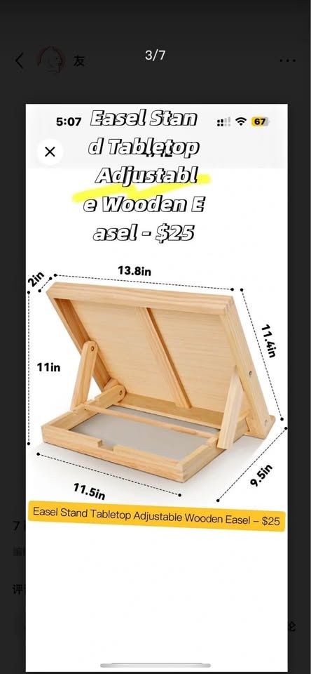 Adjustable Wooden Tabletop Easel