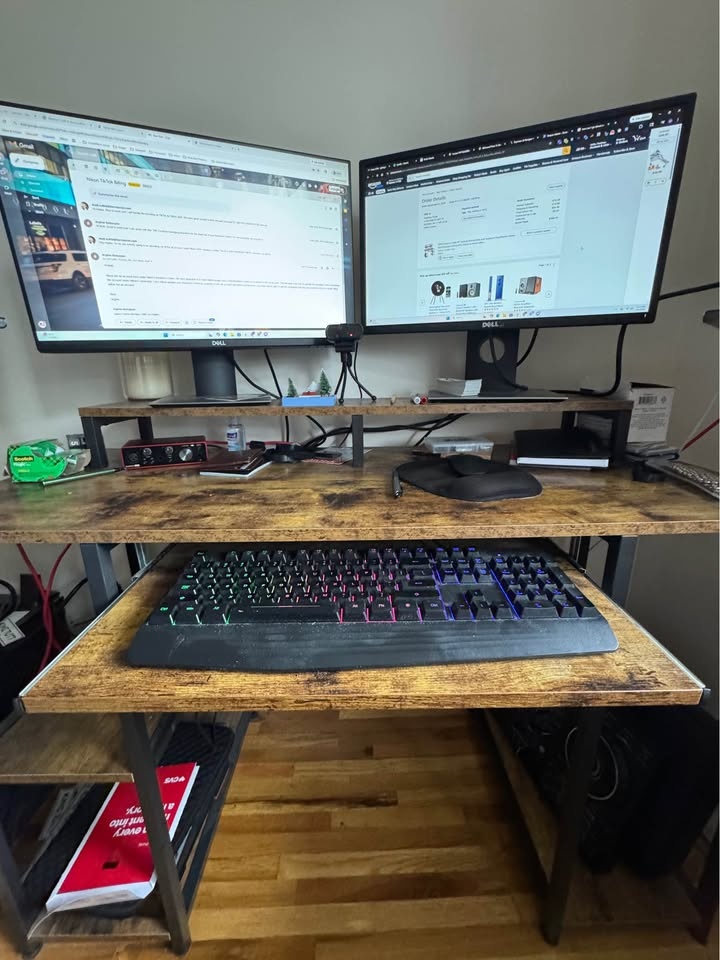 FDW Computer Desk 46" Gaming Writing Desk with Keyboard Tray - photo 3