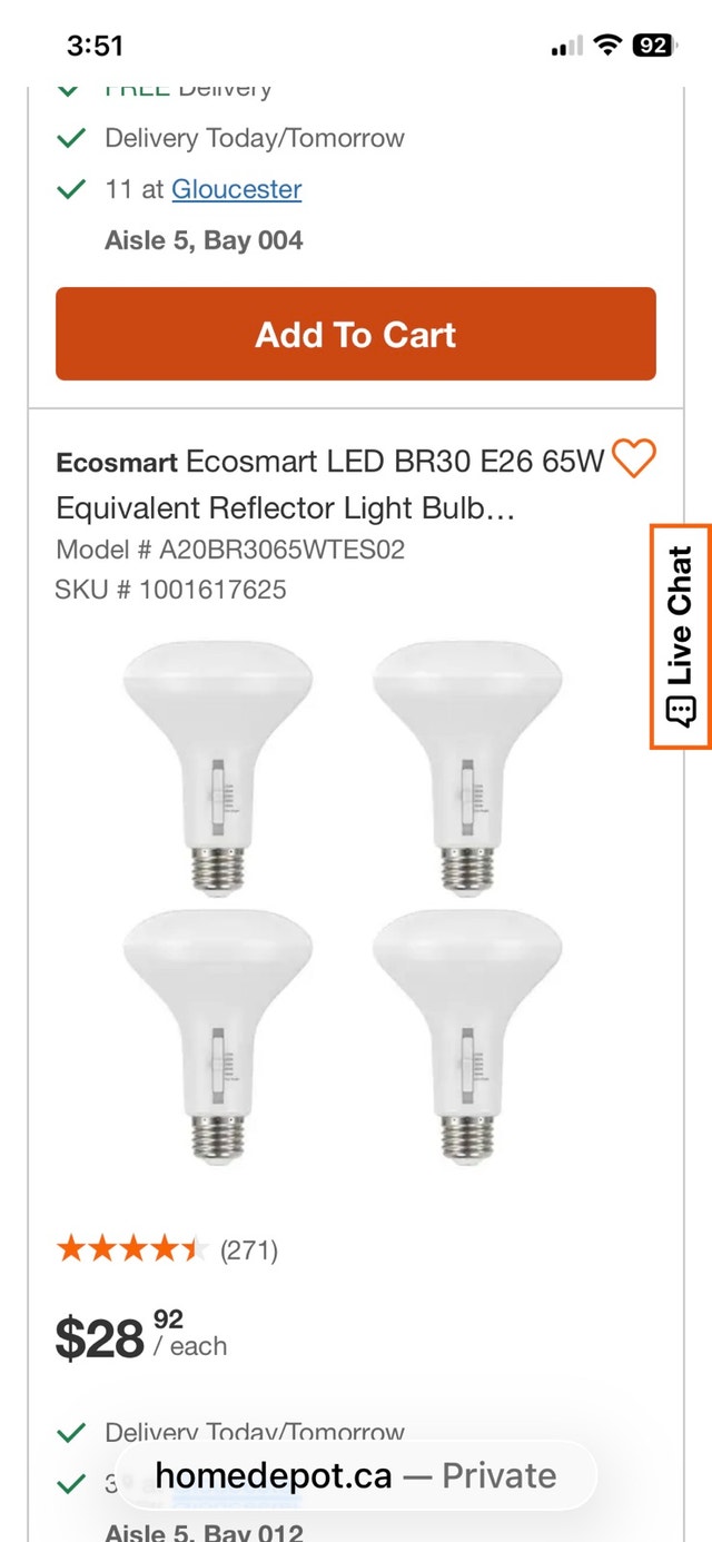 8 Pot Lights with Variable Brightness