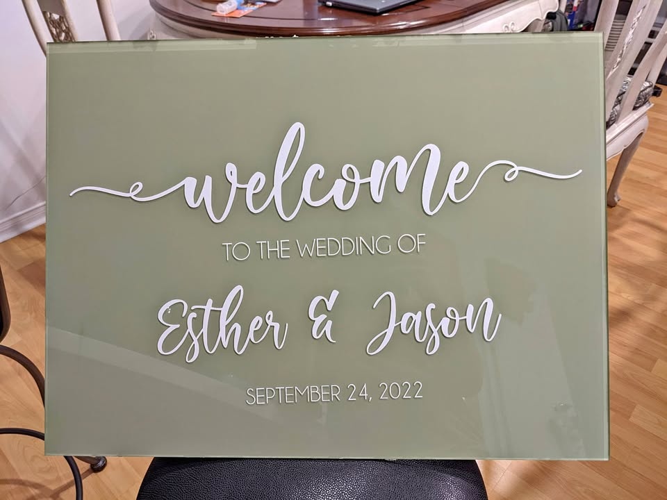 Custom Acrylic Wedding Welcome Sign - 24"x36", Fully Customizabl