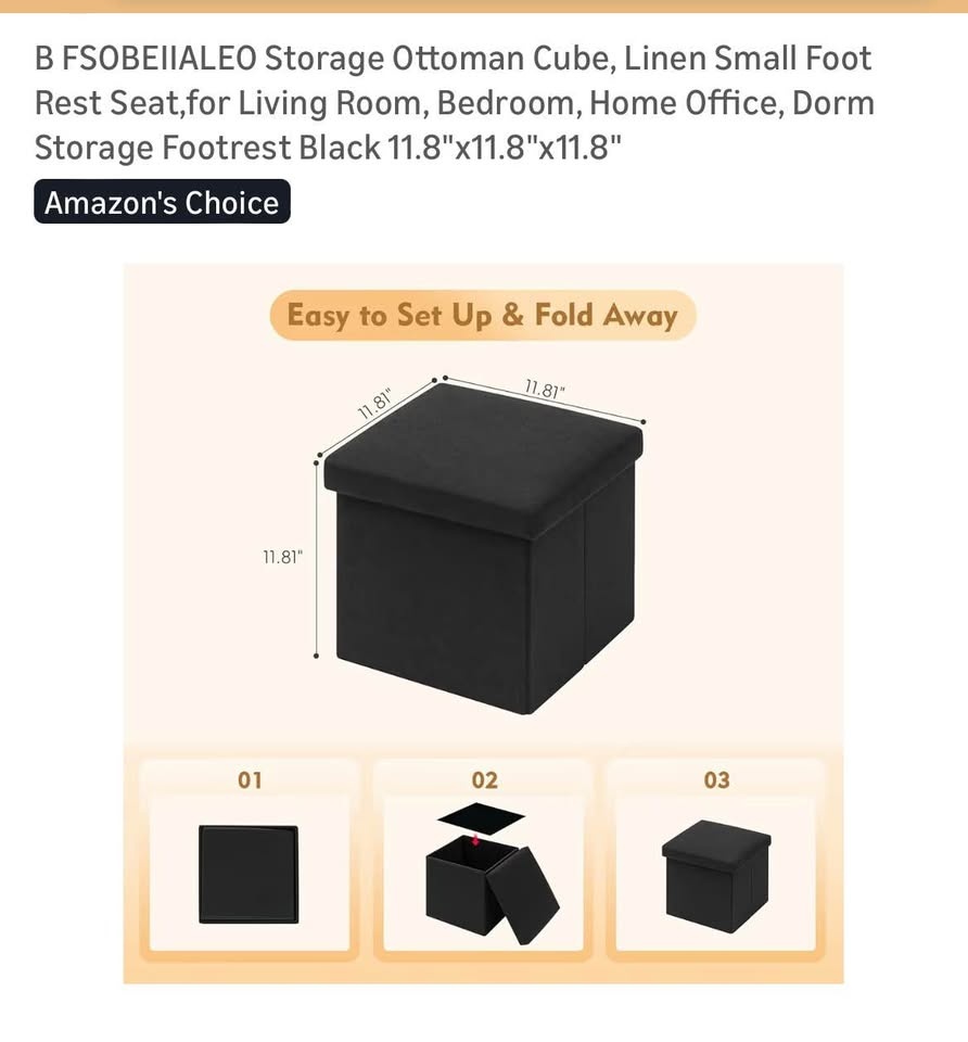 New Foldable Storage Ottoman Cube - photo 4