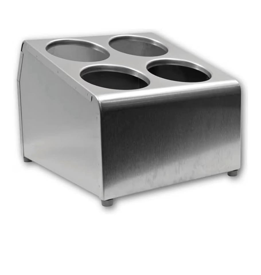 Flatware Holder 4 or 6 Cylinder Holes, Stainless Steel