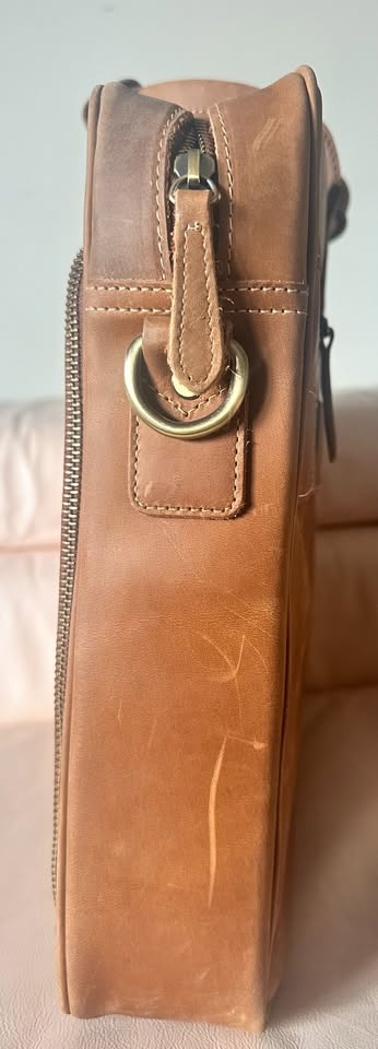 17" Leather Luxorro Laptop Briefcase - Light Brown - photo 4