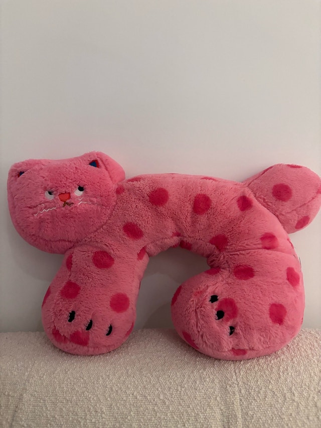 Pink Cat Plushie / Neck Pillow