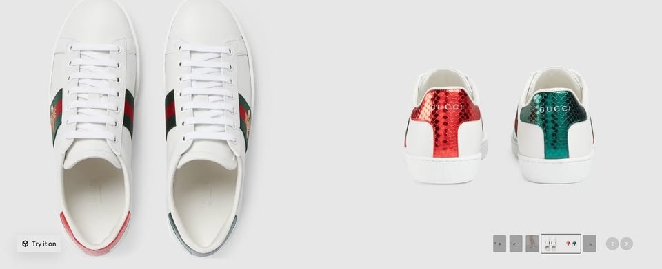 Brand New Gucci Ace Bee Sneakers - Size 34+ (US 4.5) - photo 3