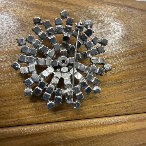 Snowflake Brooch Clear Rhinestones - photo 2