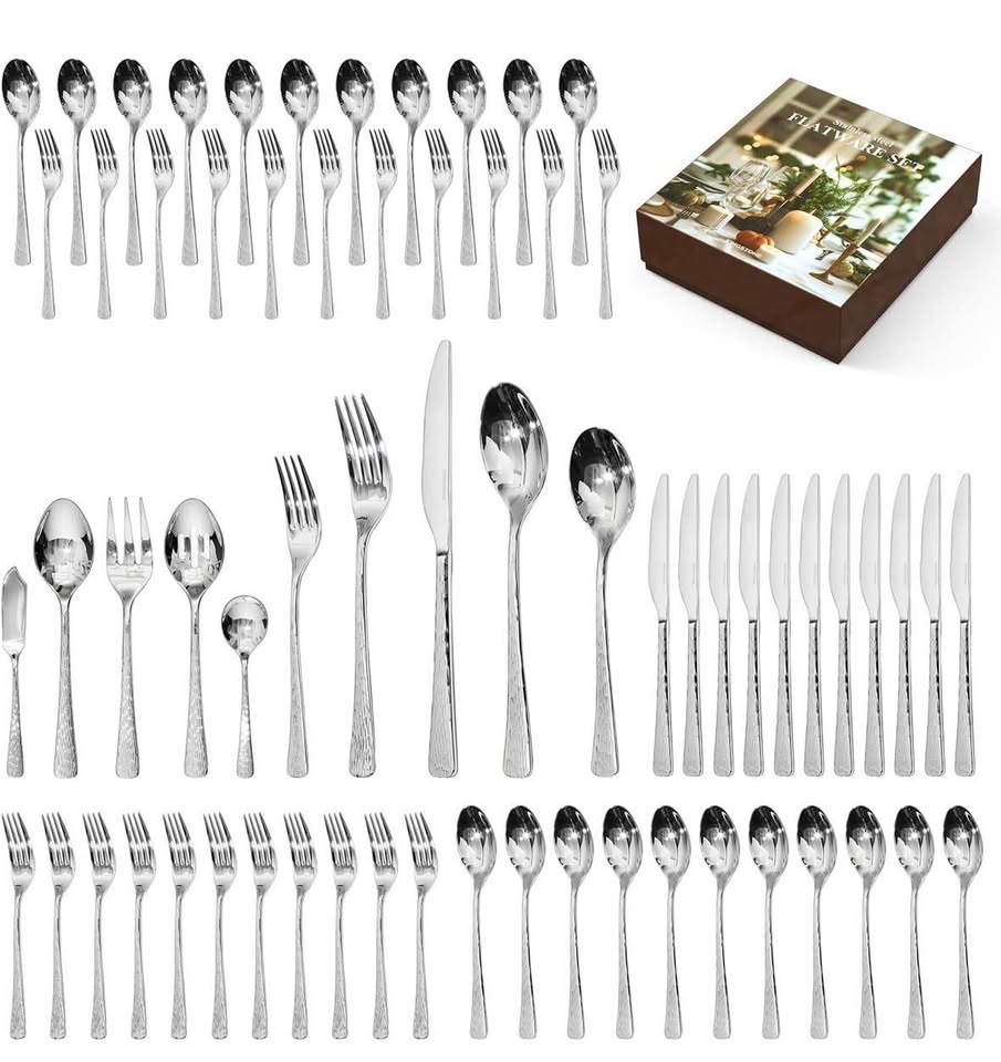 65-Piece Flatware Set with Serving Utensils - 18/10 Stainless St - photo 5