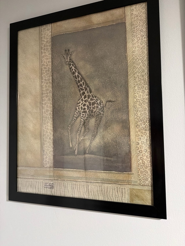 Framed Art: Wildlife Giraffe and Leopard - photo 2